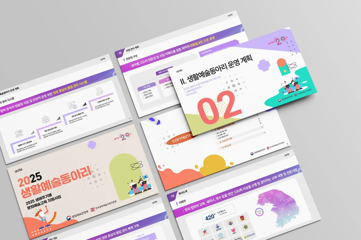직장인 문화예술클럽 아트메이트 결과보고 PPT 카드뉴스 디자인